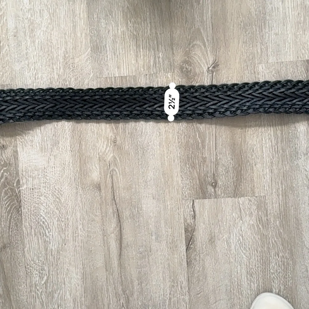 Talbots Black Leather Braided Belt Size Medium